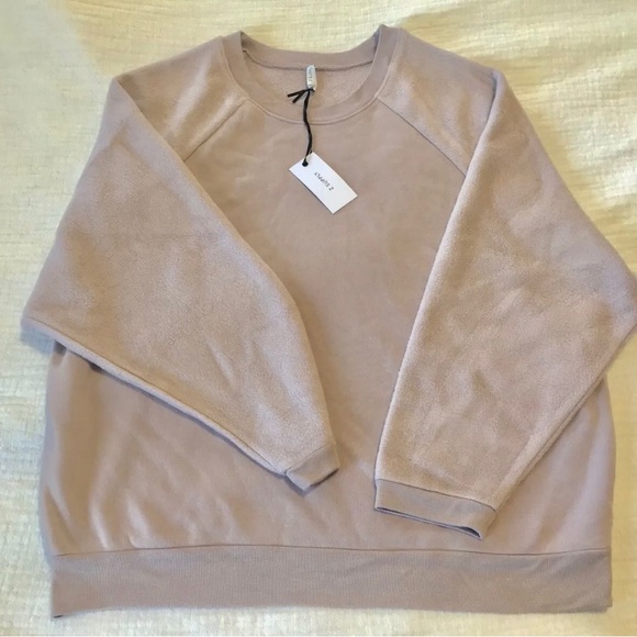 Z Supply Sold Out New Argo Fleece Pullover Soft Pink Sweatshirt Size Medium NWT - Picture 7 of 8